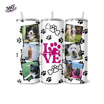 Dog Love Photo Collage -20 oz Skinny Tumbler