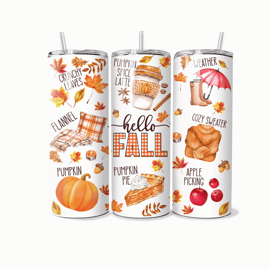 Hello Fall Favorites- 20 oz Skinny Tumbler